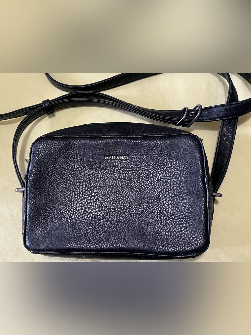 Matt & Nat Black Pebbled Belt Bag with Adjustable Strap